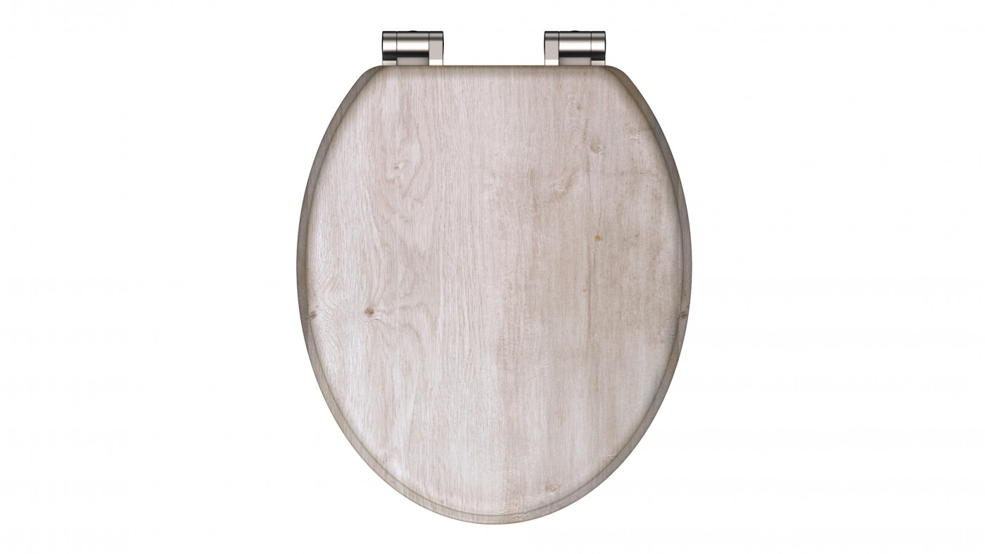 MDF WC-Sitz LIGHT WOOD, mit Absenkautomatik