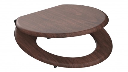 MDF WC-Sitz DARK WOOD, mit Absenkautomatik