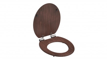 MDF WC-Sitz DARK WOOD, mit Absenkautomatik
