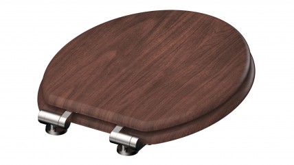 MDF WC-Sitz DARK WOOD, mit Absenkautomatik