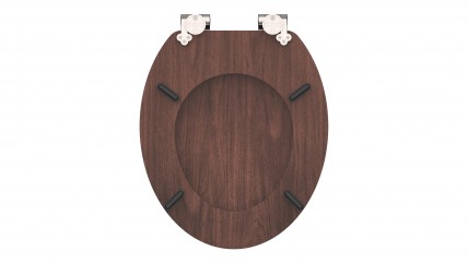 MDF WC-Sitz DARK WOOD, mit Absenkautomatik