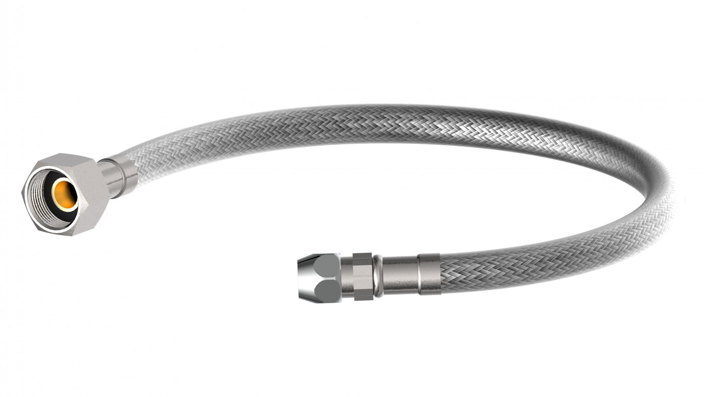 Flexibler Metall-Anschlussschlauch, 3/8" x 10 mmQ, 300 mm, 00548