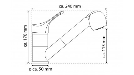 Spültischarmatur GRANIT, herausziehbarer Geschirrbrause, schwenkbar, Granit/Sand