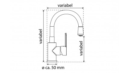 Waschtischarmatur FLEXO, Chrom/Weiß