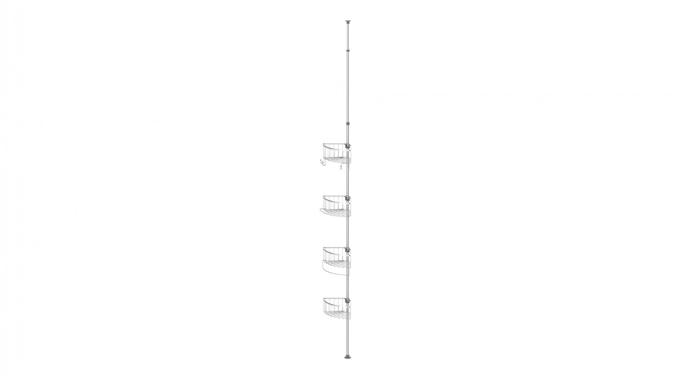 Teleskop-Dusch-Eckregal, edelstahl/chrom