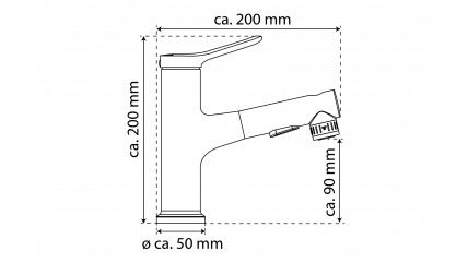 Waschtischarmatur VARIABILE, mit herausziehbarer Haarbrause, Chrom