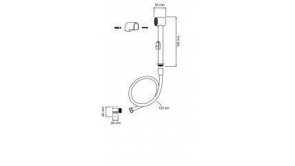 Waschbecken Handbrause, Bidet Handbrause, mit Wandhalterung und Brauseschlauch, Weiß