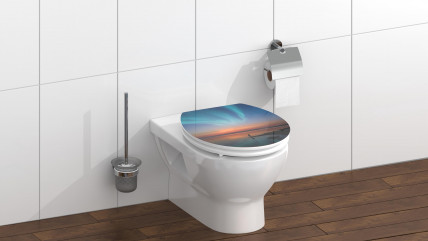 MDF High Gloss WC-Sitz POLAR LIGHTS, mit Absenkautomatik