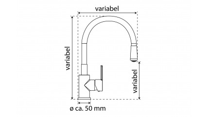 Spültischarmatur FLEXO, Edelstahloptik/Schwarz