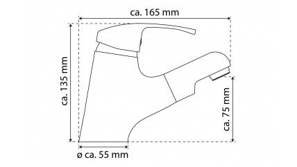 Waschtischarmatur VICO, mit herausziehbarer Haarbrause, Chrom