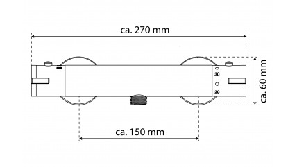 Thermostat Duscharmatur CLAUDIO, Chrom