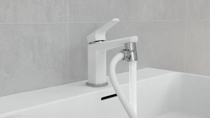 Waschbecken Handbrause, Bidet Handbrause, mit Wandhalterung und Brauseschlauch, Weiß