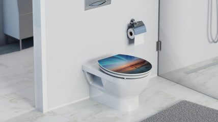 MDF High Gloss WC-Sitz POLAR LIGHTS, mit Absenkautomatik