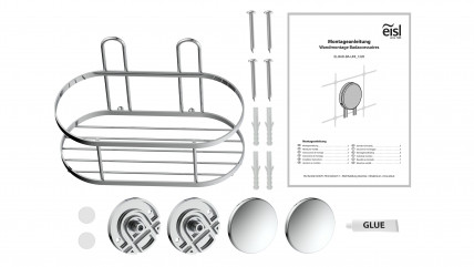 Dusch-Wandablage, chrom, zum Kleben oder Schrauben