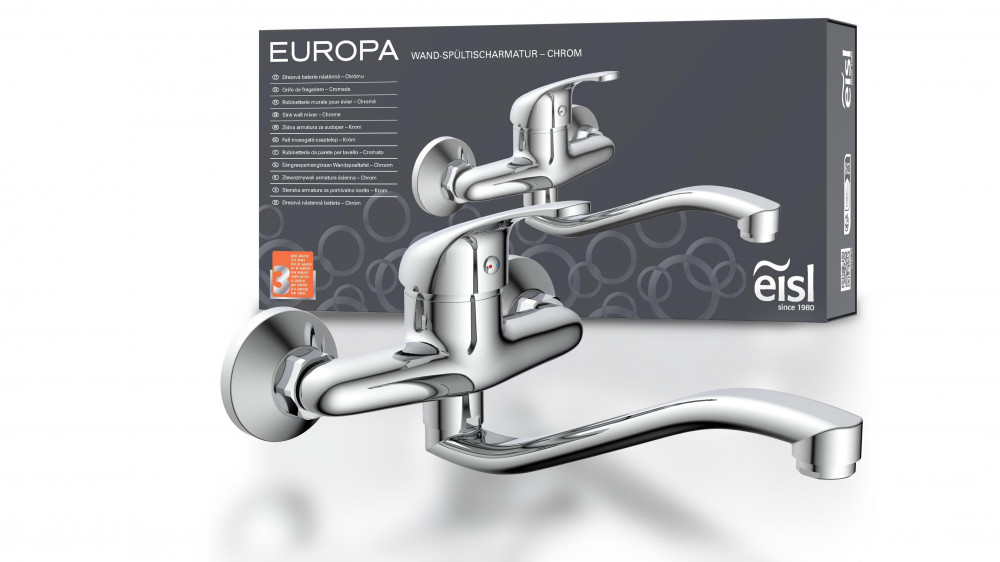 Wand-Spültischarmatur EUROPA, Chrom Wand-Spültischarmatur EUROPA, Chrom