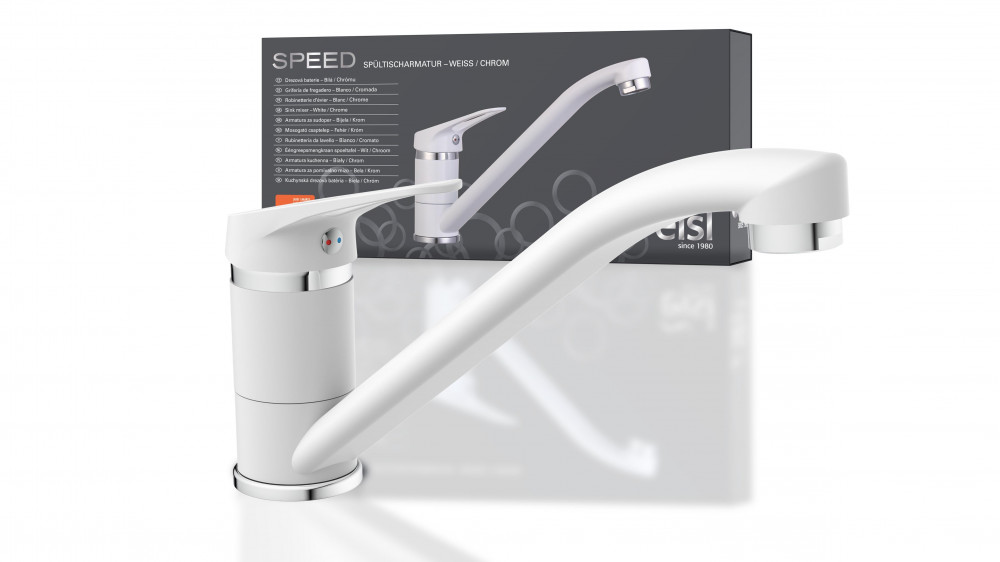 Spültischarmatur SPEED, schwenkbarer Auslauf, Weiß matt Spültischarmatur SPEED, schwenkbarer Auslauf, Weiß matt
