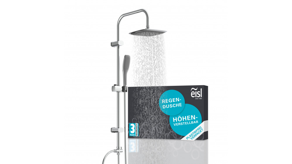 Duschset EASY FRESH, Regendusche, große Kopfbrause, Nutzung vorhandener Bohrlöcher, Chrom Duschset EASY FRESH, Regendusche, große Kopfbrause, Nutzung vorhandener Bohrlöcher, Chrom