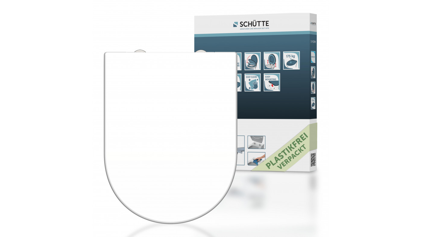 Duroplast WC-Sitz D-Form WHITE, mit Absenkautomatik und Schnellverschluss