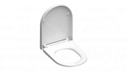 Duroplast WC-Sitz D-Form WHITE, mit Absenkautomatik und Schnellverschluss