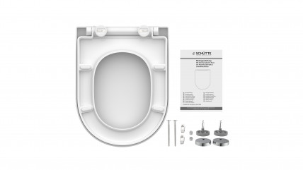 Duroplast WC-Sitz D-Form WHITE, mit Absenkautomatik und Schnellverschluss