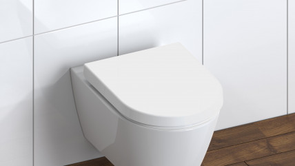 Duroplast WC-Sitz D-Form WHITE, mit Absenkautomatik und Schnellverschluss