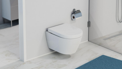 Duroplast WC-Sitz D-Form WHITE, mit Absenkautomatik und Schnellverschluss