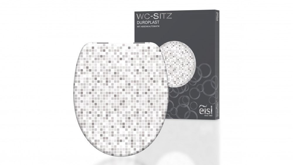 Duroplast WC-Sitz MOSAIK GRAU, mit Absenkautomatik Duroplast WC-Sitz MOSAIK GRAU, mit Absenkautomatik