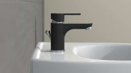 DIZIANI Waschtischarmatur, Schwarz matt/Chrom