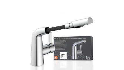 Waschtischarmatur COOL, mit herausziehbarer Haarbrause, Chrom