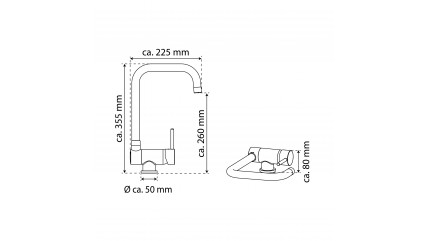 FLEXO Spültischarmatur, Chrom, für Unterfenster-Montage