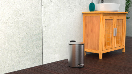 Kosmetik-Treteimer, Mülleimer 3 l, Edelstahl mit Absenkautomatik