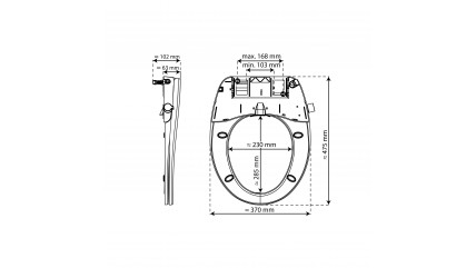 Dusch WC-Aufsatz, mit Absenkautomatik und Schnellverschluss