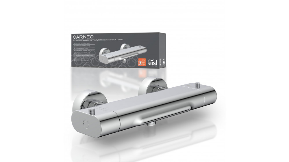 Badewannenarmatur CARNEO, Sicherheitssperre bei 38°C, Chrom