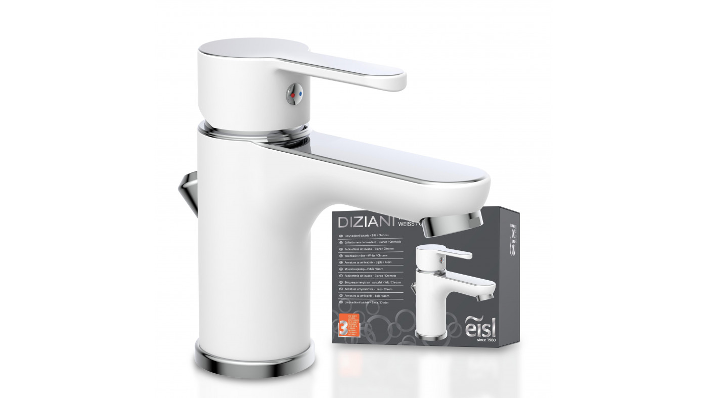 Waschbeckenarmatur DIZIANI, Chrom/Weiß