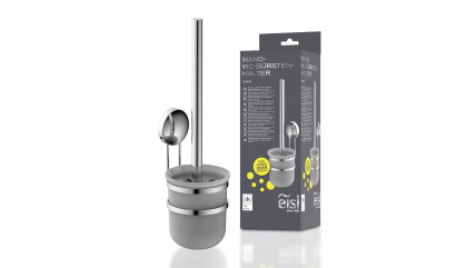 Klobürste, Wand-WC Bürstenhalter, chrom, Toilettenbürste zum Kleben oder Schrauben