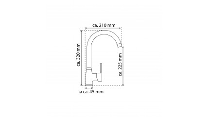 Spültischarmatur DIZIANI, schwenkbar, ideal auch für Doppelspülbecken, Chrom