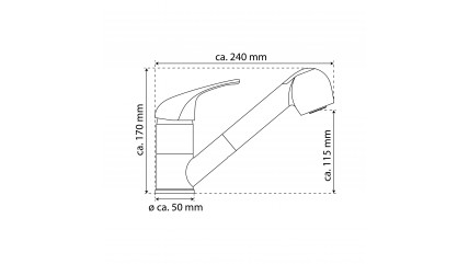 Spültischarmatur GRANDE VITA CLASSIC, herausziehbarer Brauseschlauch, schwenkbar, Chrom