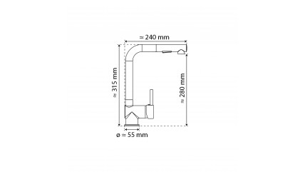 Spültischarmatur COOL, Chrom, mit herausziehbarer Geschirrbrause