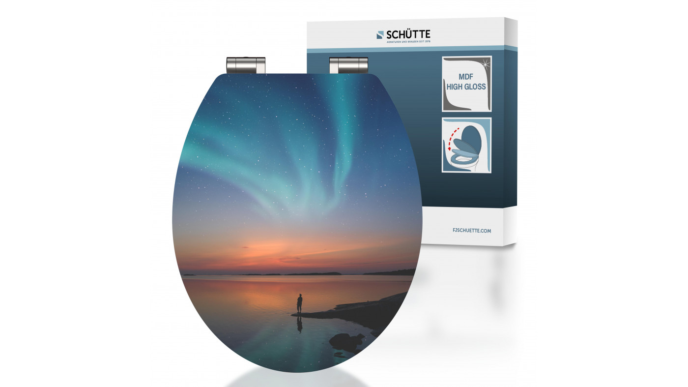 MDF High Gloss WC-Sitz POLAR LIGHTS, mit Absenkautomatik