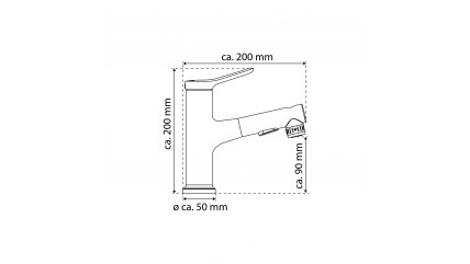 Waschtischarmatur VARIABILE, mit herausziehbarer Haarbrause, Chrom