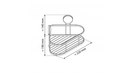 Duschablage, chrom, eckig, zum Kleben oder Schrauben