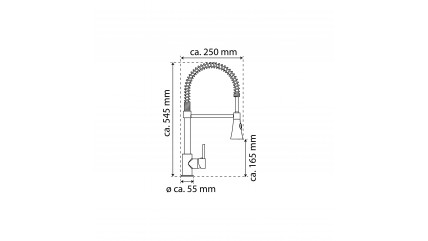 Spiralfeder Spültischarmatur LEON, mit herausziehbarer Geschirrbrause, Chrom