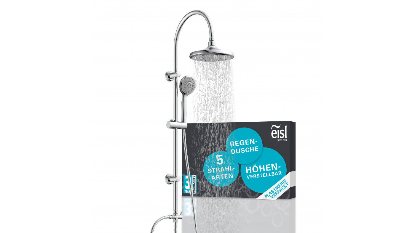 Überkopf-Brauseset SOMMERREGEN, Chrom