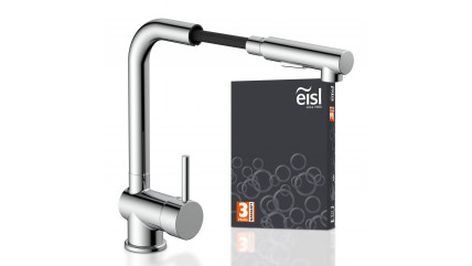 Spültischarmatur COOL, Chrom, mit herausziehbarer Geschirrbrause