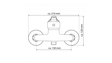 Chromfarbene Wandarmatur mit Einhebelmischer und Anschlussgewinde unten.