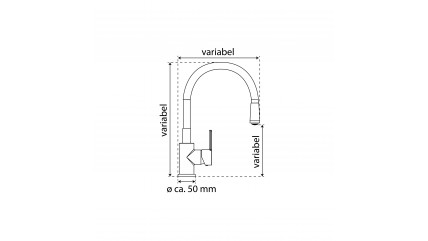 Spültischarmatur FLEXO, Edelstahloptik/Schwarz