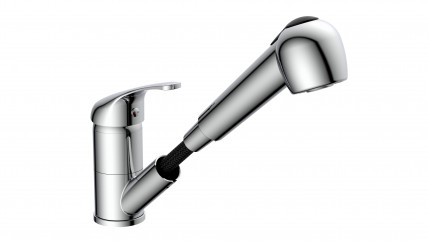 Spültischarmatur GRANDE VITA CLASSIC, herausziehbarer Brauseschlauch, schwenkbar, Chrom