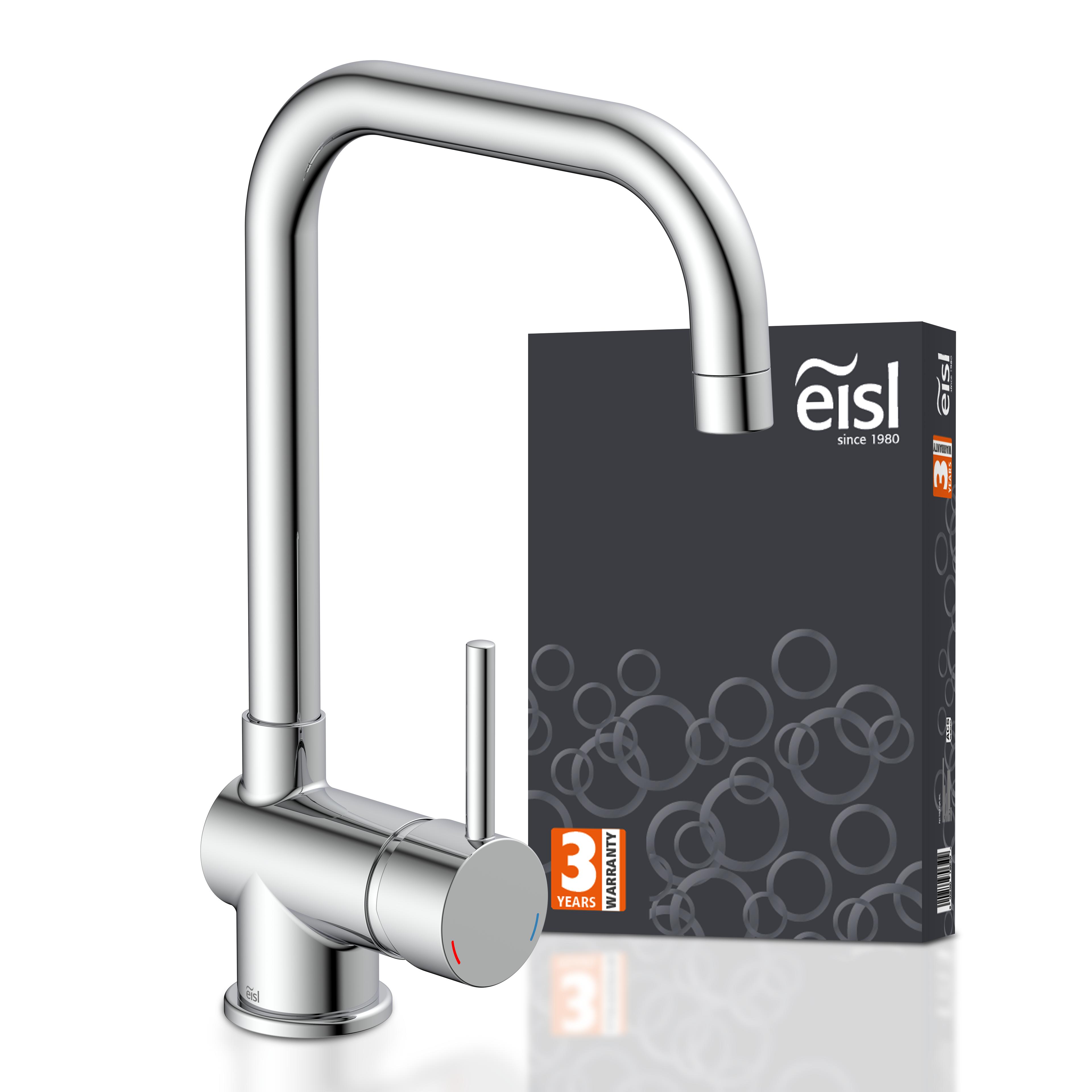 EISL Spültischarmatur FUTURA, Chrom, Wasserhahn mit schwenkbarem Auslauf von 360°, Hochdruck, ideal für Doppel-Spülbecken