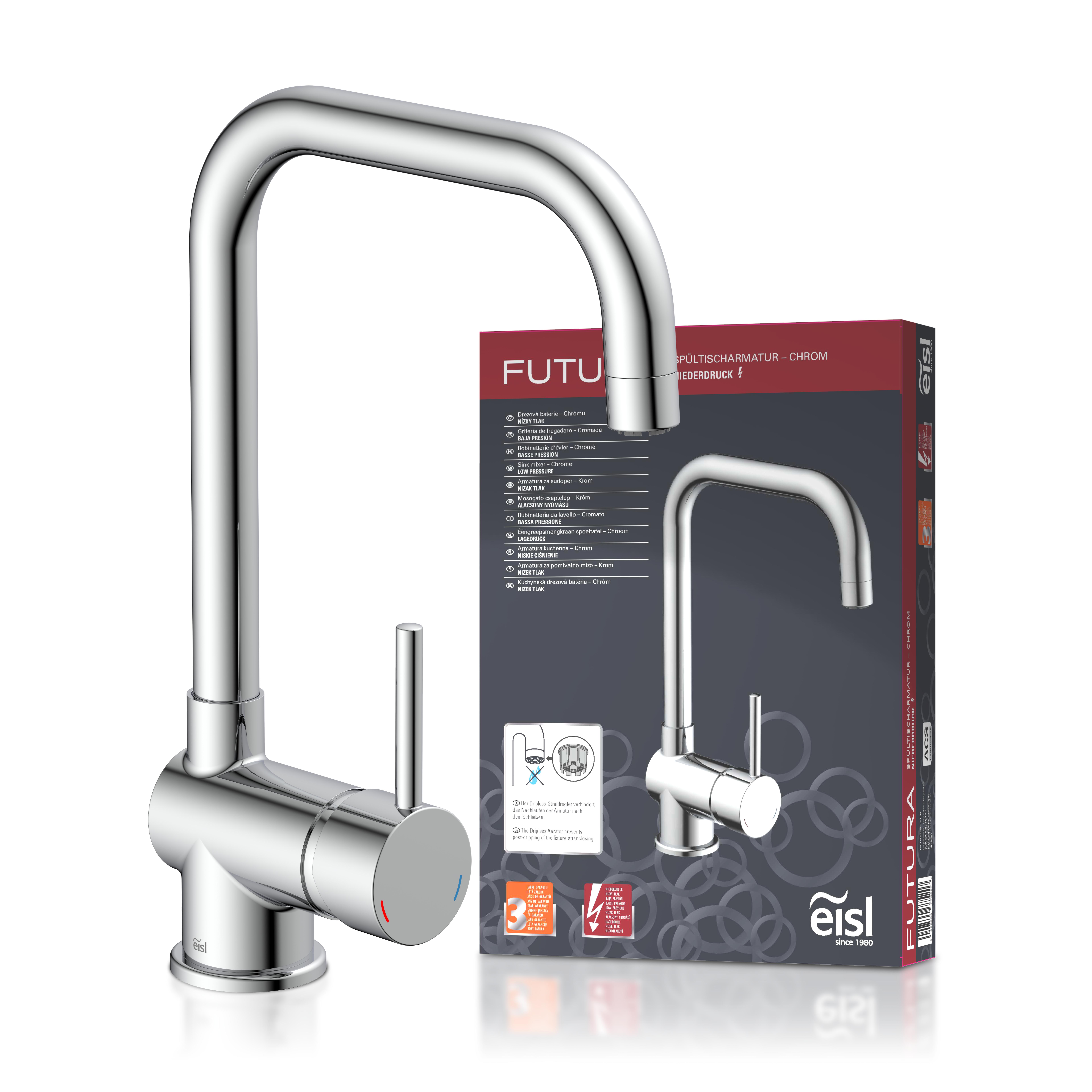 EISL Spültischarmatur FUTURA, Chrom, Wasserhahn, Niederdruck